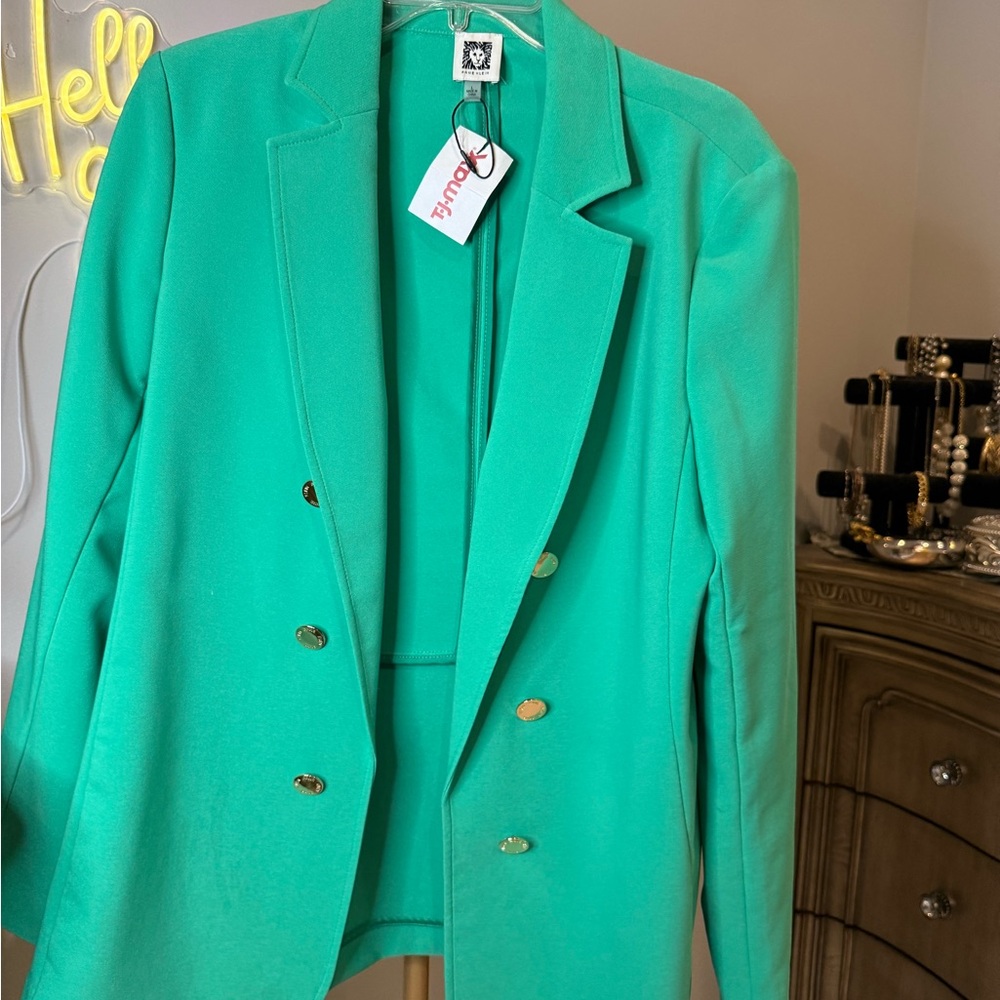 Anne Klein Vibrant Teal Blazer - Picture 3 of 11